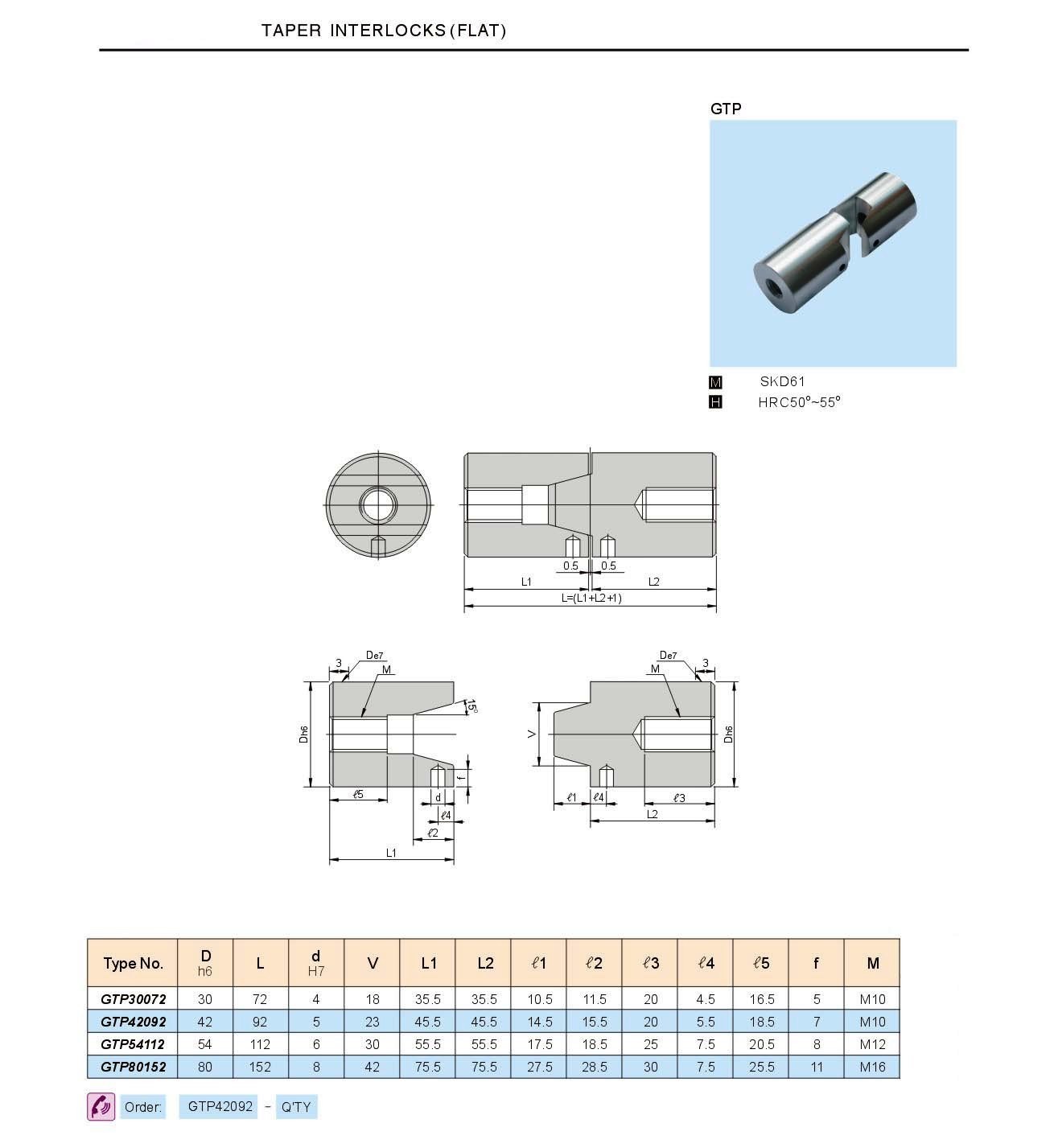 Taper interlocks used to ensure accurate, repeatable alignment of mold plates upon closing.
